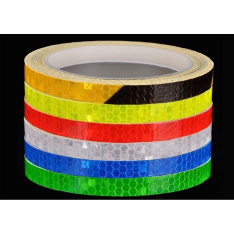 （6Pcs）Bande réfléchissante 8m Autocollants réfléchissants Auto-adhésifs étanches pour Voitures vélos Motos Bricolage décoration