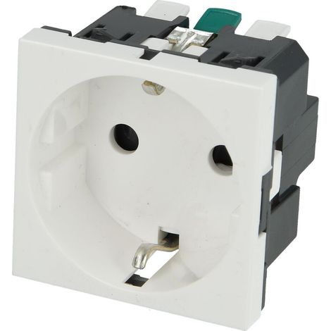 Base de enchufe 2P+TT blanco Legrand Mosaic 77211