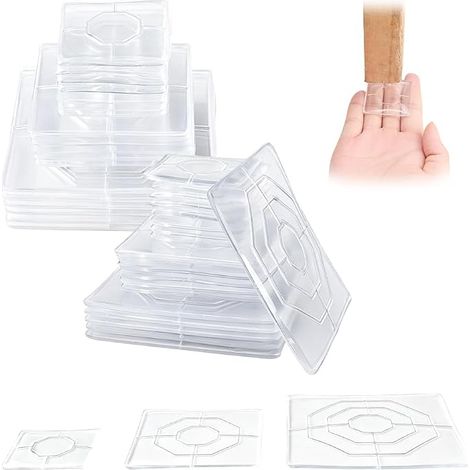 12 Pièces Transparent Carré Silicone Patins pour Meubles 3 Tailles Protections de Sol Antidérapantes Autocollants Protections de Sol Antidérapantes pour Sols Durs Convient aux Chaises Plateaux (1/5)
