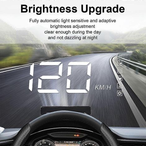 Affichage tête haute pour voiture, compteur de vitesse, alarme de vitesse, projecteur de pare-brise numérique HUD (1/4)