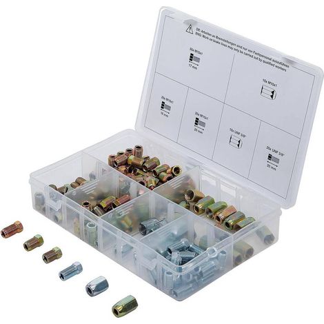 Assortiment d'Écrous, Raccords et Vis pour Conduites de Freins - 135 pcs - Acier Résistant - Montage Fiable et Sécurisé - D-Work