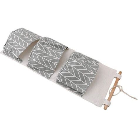 Sac de rangement suspendu haut, avec 3 poches, imperméable, gris, idéal pour chambre d'étudiant ou salle de bain.