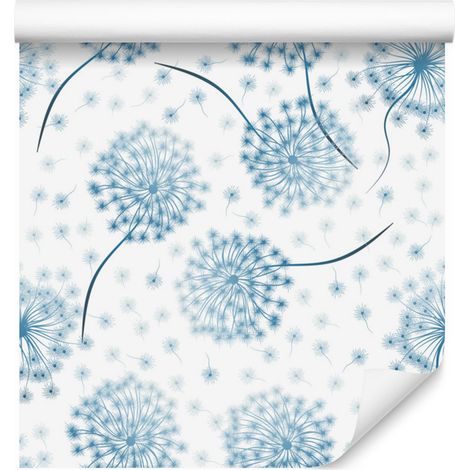Carta da parati con fiori di tarassaco e semi per soggiorno e camera da letto, 50x1000 cm. (1/5)