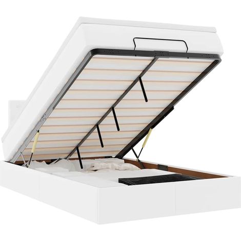 Maison Exclusive - Lit ottoman avec matelas & LED blanc pur 120x190cm similicuir (1/5)
