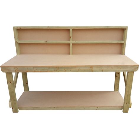 MDF top workbench (H-90cm, D-70cm, L-120cm) with back panel