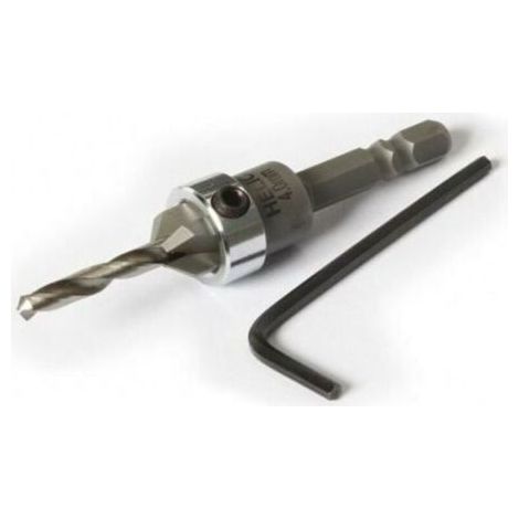 Punta per smussatura + fermo regolabile: punta per legno con tagliente da 4 mm di diametro per viti da 5 mm di diametro (1/4)