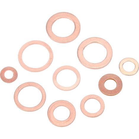 200 Stück Dichtungsringe aus rotem Kupfer, O-Ringe, Dichtringe, Unterlegscheiben, Flachdichtungsringe (1/5)