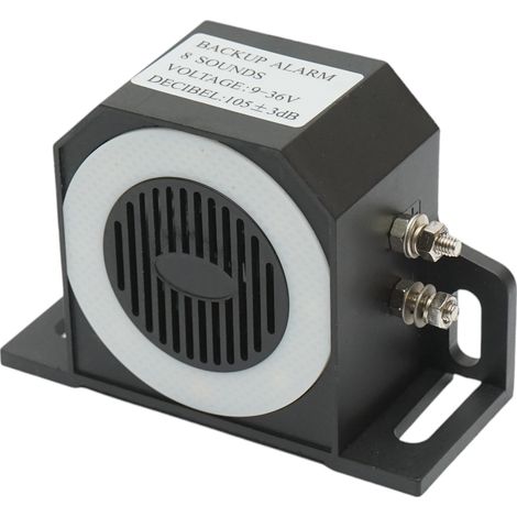Sirena di retromarcia con illuminazione a LED 12V–36V, 8 suoni 105dB (1/5)