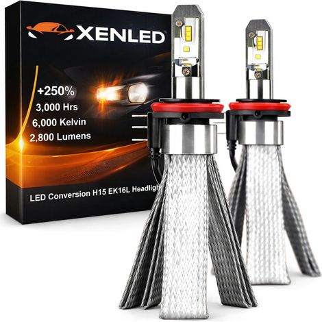 2 x Ampoules H15 LED 40W - 2800Lm réel - EK16L PGJ23t-1 (1/5)