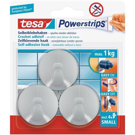 tesa Haken Powerstrip Small rund, chrom Haken (1/4)