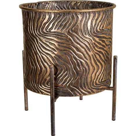 Macetero de metal dorado 26x26x32