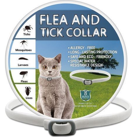 Confezione da 2 collari antipulci e zecche realizzati con oli essenziali di origine vegetale – 38 cm – 1 mese di protezione – Per cani e gatti – Disponibili in 10 colori