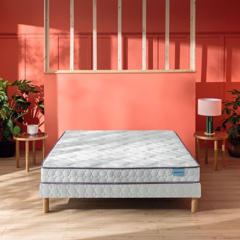 Ensemble sommier et matelas 140x190 cm latex ferme Merinos Happy Lit (1/5)