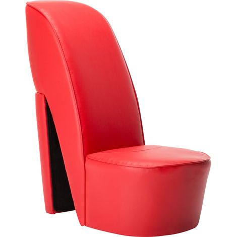 Sillón con forma de zapato de tacón cuero sintético rojo vidaXL (1/5)