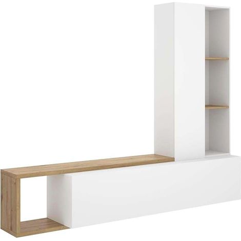 Conjunto de muebles de salón modelo-Carla acabado en nordic-blanco.