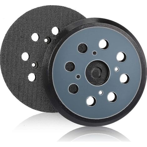 Lot de 2 plateaux de ponçage de rechange pour ponceuse orbitale à 8 trous et fixation auto-agrippante, 125 mm (1/5)