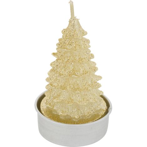 Lote de 4 velas de mesa con forma de abeto - Atmosphera créateur d'intérieur (1/5)