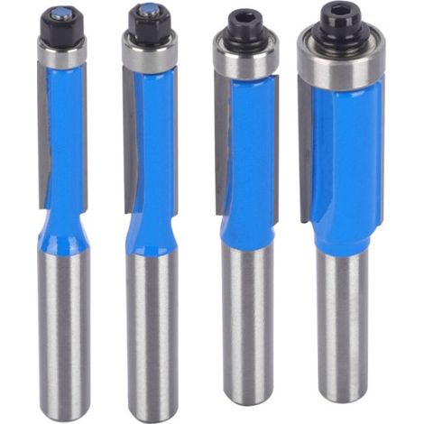 4Pcs Fraise à Copier 8 MM Outils de Fraisage de Menuiserie Bricolage de Coupe avec Roulement Supérieur, Queue Garniture Affleurante Routeur (1/5)