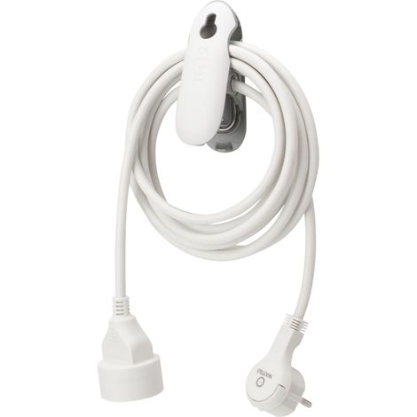 Rallonge 3m avec pince - Blanc - Watt and Co