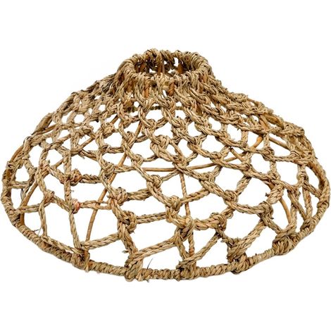 Pantalla de lámpara cónica de fibra natural beige 45 cm (1/5)