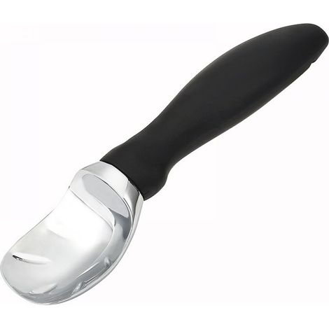 Cuillère à glace robuste avec poignée ergonomique, une cuillère à glace professionnelle adaptée à la pâte à biscuits, aux melons, etc. (noire) (1/5)