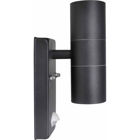 Maison Exclusive - Lampada LED a Parete Acciaio Inox Forma Cilindrica Nera con Sensore (1/5)
