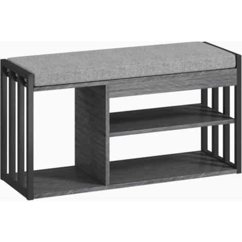 Étagère À Chaussures Avec Banc Intégré Meuble Entrée 3 Niveaux Pour Couloir Salon Chambre Gris (1/4)