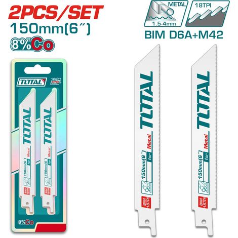 LAMA RICAMBIO SEGA A GATTUCCIO LAME SEGHETTO SET 2pz 150mm METALLO TOTAL (1/3)