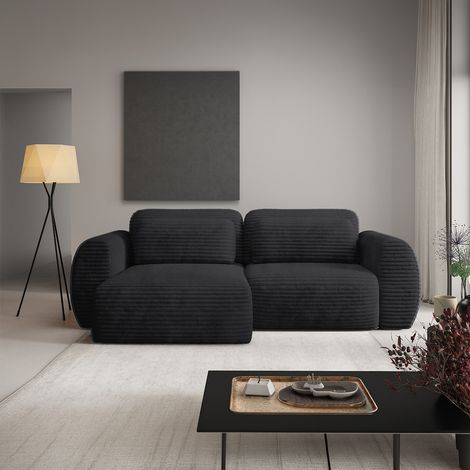 3-Sitzer-Wende-Ecksofa mit Bettkasten Camilla Schwarz