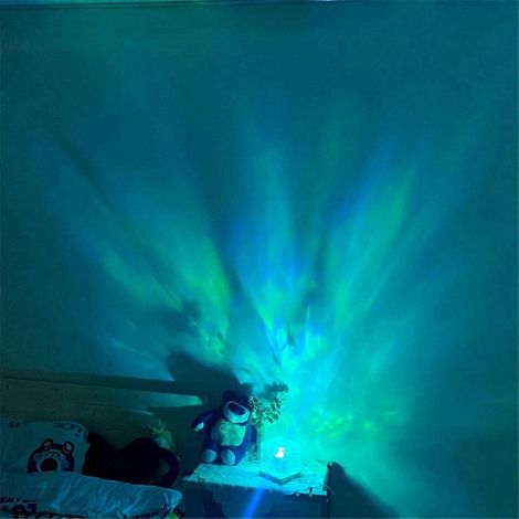 Lampe projecteur d'ondulations d'eau dynamiques 3D, veilleuse cristal 16 couleurs -- (1/5)