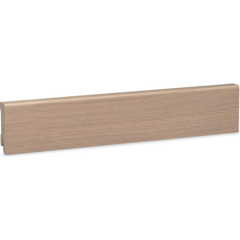 KGM Sockelleiste Modern Alpen Eiche Weiß furniert 16x58mm 2,4m