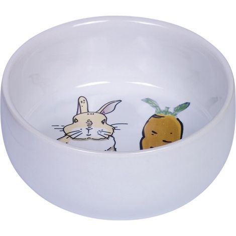 Nobby Nager - Ciotola in Ceramica Carrot Plus, Colore: Bianco, Ø 11 cm x 4,5 cm, 300 ml (1/3)