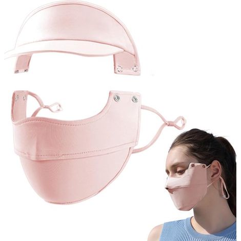 Damen-Sonnenhut/Sonnenkappe/Sonnenmaske, Gesichtsmaske aus Eisseide, mit Augen- und UV-Schutz, für Damen, die im Sommer spazieren gehen (1/5)