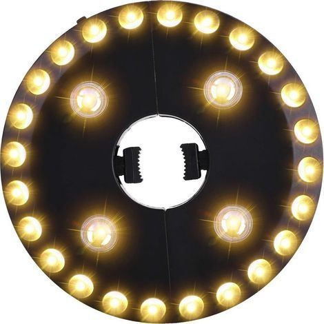 Lampe pour Parasol de Jardin, Patio Umbrella Light, 24 LED, 3 Model d’illumination, Lumineux de Parasol pour Terrasse, Jardin, Grand Parapluie ( Blanche chaud) (1/5)