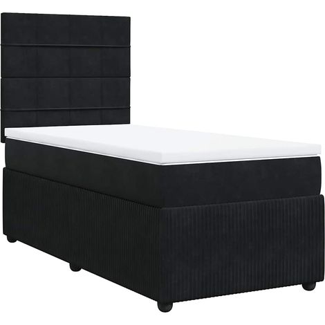Maison Exclusive - Boxspringbett mit Matratze Schwarz 80x200 cm S (1/5)