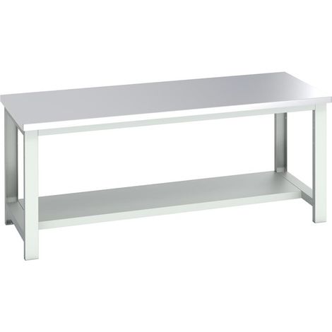 Bott 41004176.16V Cubio Bench with Half Shelf, Stainless Steel Clad Top 2000 x 900mm