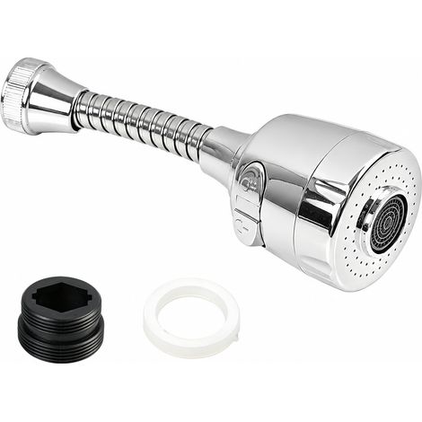 Rallonge Robinet Cuisine 360° Pivotant Embout Mousseur Aerateur Robinet Salle de Bain Accessoire Evier Mitigeur Flexible pour Lavage et Nettoyage Universel (1/5)