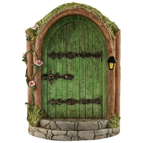 Pair - Porte de fée en bois pour arbres – Décoration extérieure 8-10 cm – Accueille fées et gnomes – Accessoires jardin créatifs (1/5)