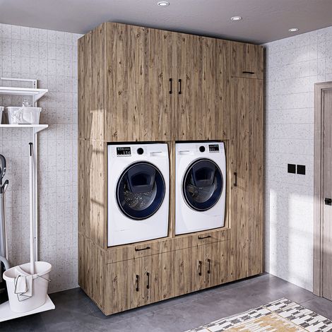 Roomart S3 Waschmaschinen-Überbauschrank 179 cm, Eiche
