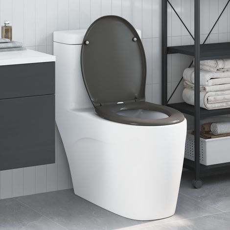 Toilettensitz Quick Release Absenkautomatik Duroplast Anthrazit vidaXL717932 (1/5)