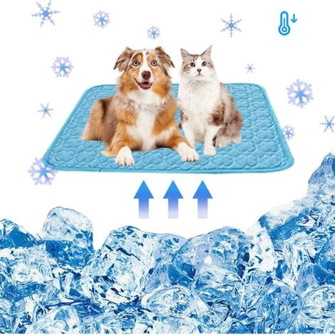 Alfombrilla refrescante para perros, cojín lavable de seda helada (XL 40x28 pulgadas, azul) (1/5)