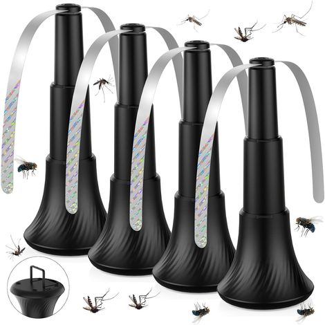 4 ventilatori da tavolo antimosche, repellente pieghevole contro mosche, zanzare e vespe.Modalità sospesa o in piedi, perfetta per terrazze, ristoranti e esterni (1/5)