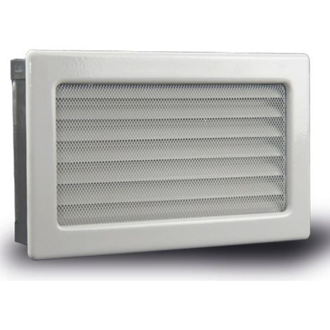 Rejilla Ventilación Fija con Premarco Blanca Lamas y Malla 30x17 cm Conductos y Aire