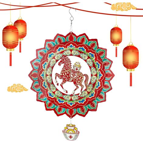 11 57 Zoll Edelstahl Ornament Chinesisches Neujahrsdekor