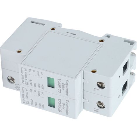 Dispositif de protection contre les surtensions bipolaire, parafoudre, protecteur 20 kA 220 V YXM8-20-DOU (1/4)