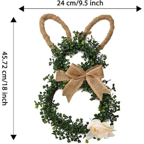 décorations de PâquesCouronne décorative avec lapin de Pâques, en plastique multicolore, 30 x 30 cm (1/5)