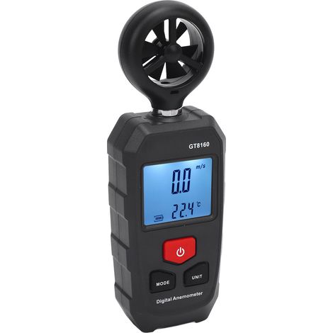 Anémomètre numérique précis avec écran LCD rétroéclairé, 6 pièces, mesure vitesse du vent et température ressentie pour extérieur (1/5)