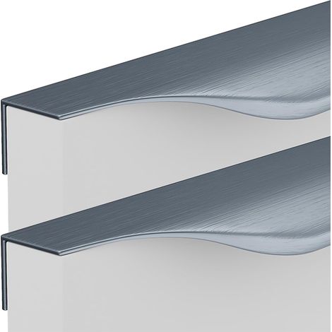 Lot de 2 poignées tirage invisibles en alliage d'aluminium gris (1/5)