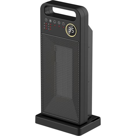 Radiateur électrique vertical noir à écran tactile réglable, rotation 120°, silencieux, avec télécommande, pour intérieur, prise UE 220V (1/4)