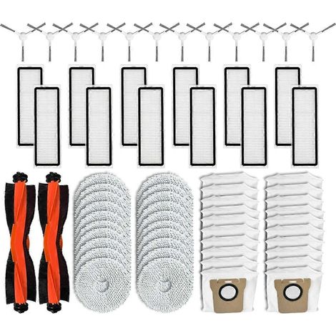 Pour Xiaomi X20+, X10+ : Brosse latérale principale, filtre HEPA, chiffon de nettoyage et sac à poussière (1/5)